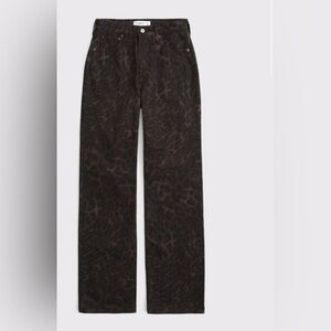 Abercrombie & Fitch Leopard Print Wide Leg Pants - Brown & Black